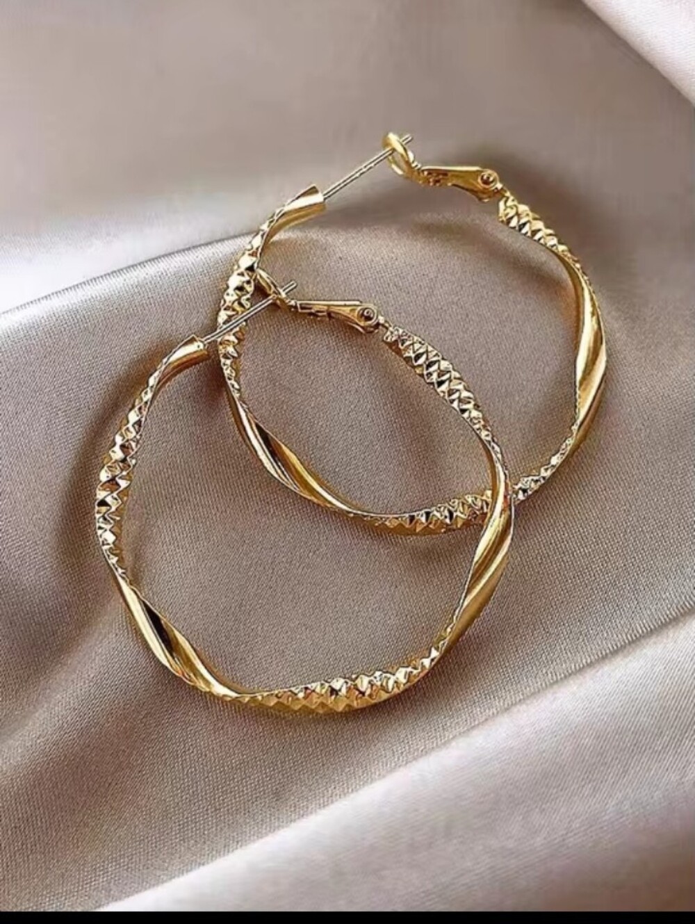 Gold-Tone Twisted Hoop Earrings - Women Jewelry‎ New G14